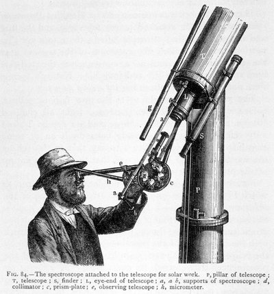 Spektroskop foruden teleskop til observation af solen af Unknown artist