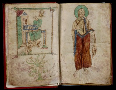 Johannes og Helligånden, der inspirerer Gregor: graduale 6B 59 af Unknown