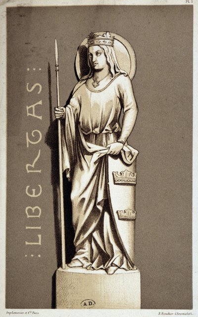 Statue, der repræsenterer Liberty of Chartres. af Unknown artist