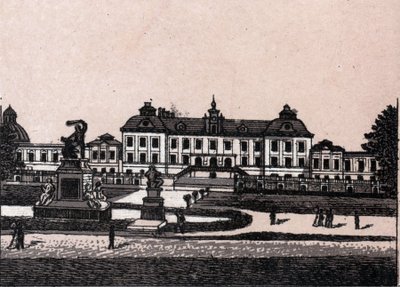 Stockholm, Sverige: udsigt over slottet Drottningholm (Drottningholms slot). i "" Verden illustrerer 168 visninger"" Udateret (slutningen af 1800-tallet) af Unknown artist