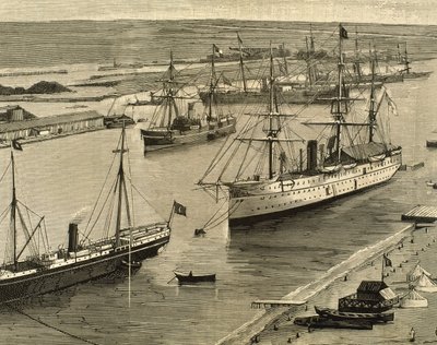 Suez-kanalen, Port-Said, Egypten af Unknown artist