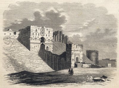 Syrien: byen Aleppo i det 19. århundrede - Citadel - Aleppo i Syrien - 1864 af Unknown artist