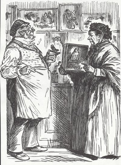 Taxidermist, slutningen af det 19. århundrede (trægravering) af Unknown artist