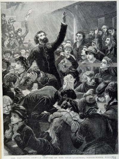 The Armee of Salvation - Distribution ved Whitechapel Roads hovedkvarter i 1881 af Unknown artist
