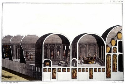 Caracalla-badene i Rom. Stik fra begyndelsen af 1800-tallet. af Unknown artist