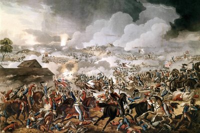 Den britiske hær under kommando af hertugen af Wellington (1769 - 1852) vandt slaget ved Waterloo mod Napoleon I