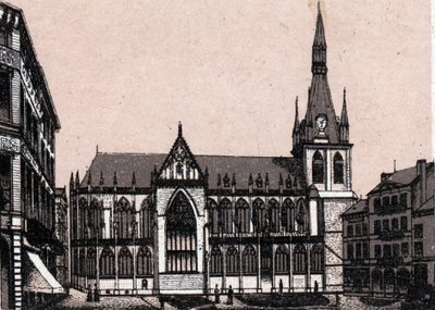Cathedrale Saint Paul i Liege i Belgien i "Verden illustrerer 168 udsigter"" Udateret (slutningen af 1800-tallet) af Unknown artist