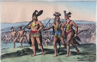 Chiefs of Florida på vej til krig (indianer) - indgravering fra "" skikke og traditioner for alle folkeslag i universet. Det er historien om regeringen, lovene, militsen, om religionen i alle nationer fra de fjerneste tider op til af Unknown artist