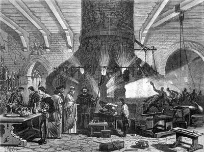 Dogen af Venedig besøger glasværket i Murano - i "industriens vidundere"" af Louis Figuier af Unknown artist
