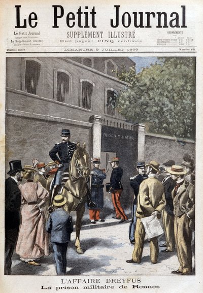 Dreyfus-sagen: militærfængslet i Rennes - i "" Le Petite Journal"" af 09/07/1899 af Unknown artist