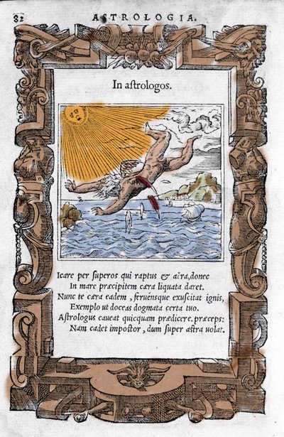 The Fall of Icarus - The Fall of Icarus. Farverig Xylografi af det 16. århundrede. af Unknown artist