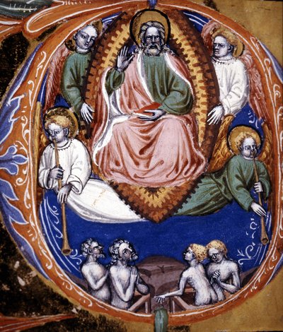 Den sidste dom - i "" De civitate dei"" af Saint Augustine, begyndelsen af det 15. århundrede. Kommunal Bibl. af Rimini. af Unknown artist