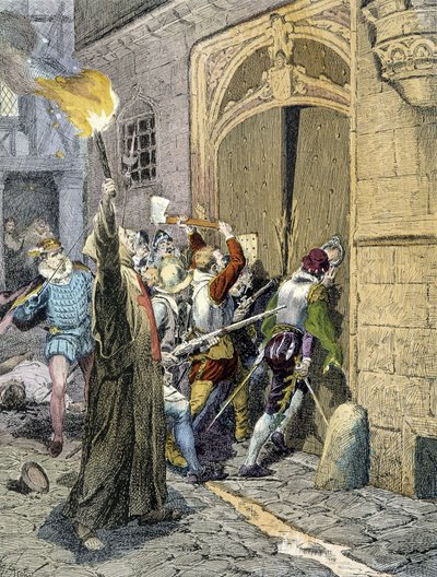 Massakren i Saint Barthelemy (1572) af Unknown artist