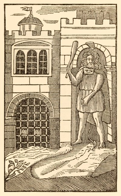 Pilgrimmene nu, for at tilfredsstille kødet fra Pilgrimmenes fremgang fra denne verden, til det som skal komme af John Bunyan (1628-1688) Christian and Hopeful falder i søvn og bliver fanget af kæmpen o af Unknown