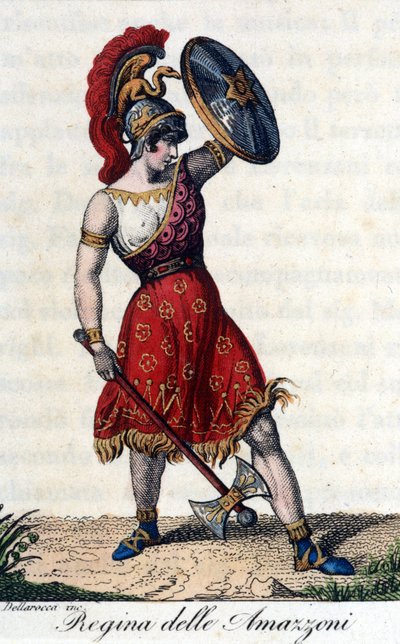 Amazonernes dronning. Illustration af et operahæfte. 19. århundrede. af Unknown artist