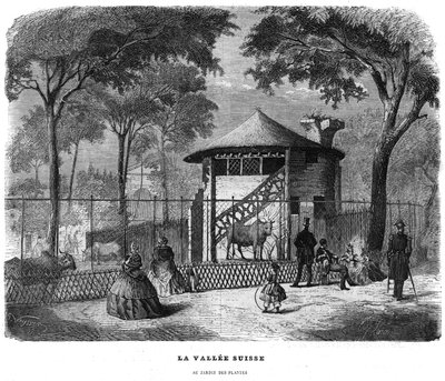 Den schweiziske dal i planternes have i Paris i 1858. af Unknown artist