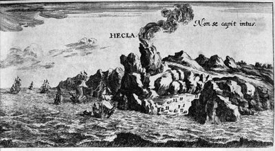Volcaen Hekla på Islands kyst - i Verdens vidundere af Johamm Zahn, sd. 1696. af Unknown artist