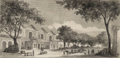 Vinlageret i Paris i 1861 - Eaux de vie-distriktet af Unknown artist