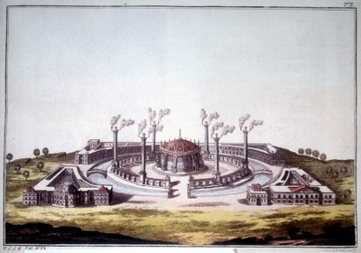 Den antikke by Nineve, den antikke by Assyrien, der viser den imaginære udsigt over et assyrisk palads. af Unknown artist