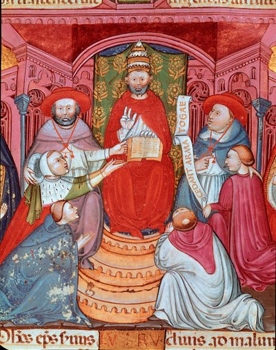 Modpaven Clemens VII (Robert de Geneve) (1342-1394) proklamerer sine love” af Unknown artist