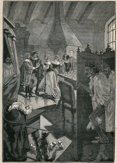 Glaskunsten: glasmagerne. Indgravering fra 1885 i "" Les arts et metiers illustres"" af Adolphe BITARD. af Unknown artist