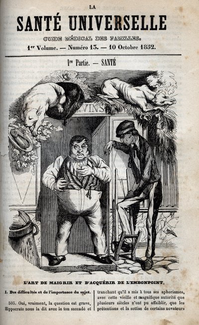 Kunsten at tabe sig og tage på - gravering i "La Sante Universelle - Guide Medical des Familles"" 1852 af Unknown artist