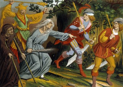 Tiggeren, den gale, heksen og våbensergenterne af Unknown artist