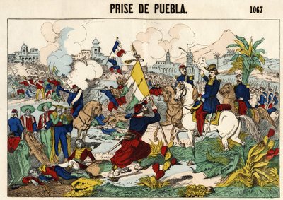 Indtagelsen af Puebla den 17. maj af Unknown artist