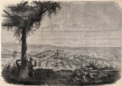 Byen Bergamo (Bergamo) omkring 1858 - gravering - af Unknown artist