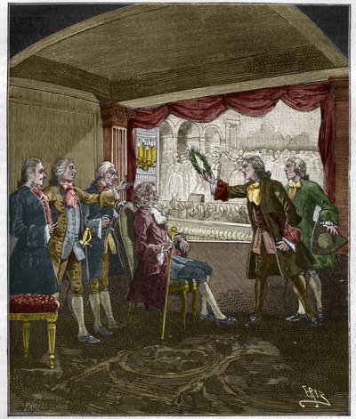Kroningen af Voltaire (Francois-Marie Arouet af Unknown artist