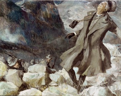General Antonio Cantores død i Tofane-bjergene, 20. juli 1915 (Maleri) af Unknown Artist