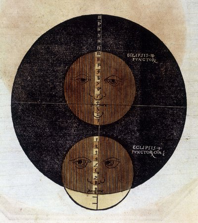 Månens formørkelse - i "Astronomicon Caesarum" ", behandlet fra det 16. århundrede. af Unknown artist