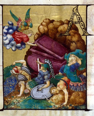 Das leere Grab. Miniatur in einem Chorbuch des 15. Jahrhunderts, Kirche der Gekrönten Jungfrau von Lodi. von Unknown artist