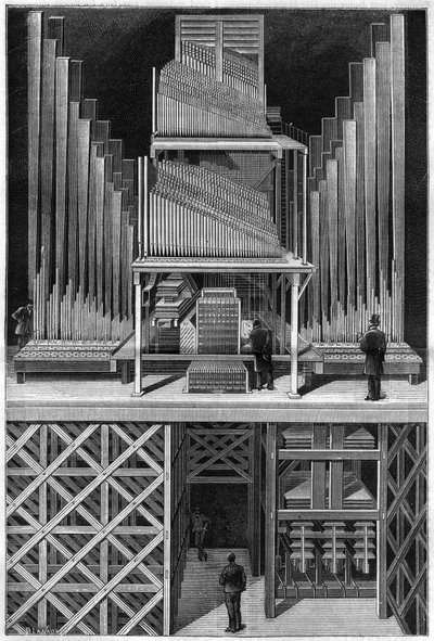 Crystal Palaces store orgel i London. af Unknown artist