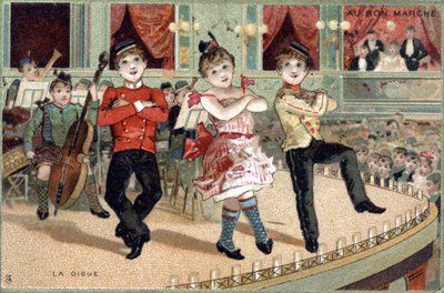 Den jitter: folkedans. Chromo fra slutningen af det 19. århundrede. af Unknown artist