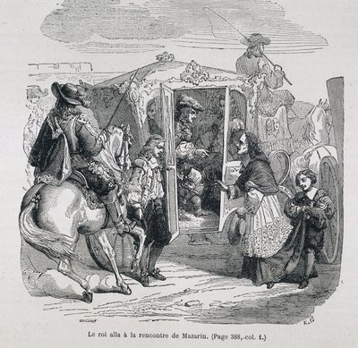 Kongen gik for at møde Mazarin af Unknown artist