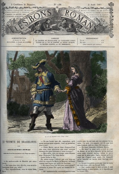 Det sidste interview af Marie Mancini (1639-1715) med Ludvig XIV (1638-1715) før hans afgang fra hoffet til Brouage den 22. juni 1659, eksilet organiseret af kardinal Mazarin for at holde ham væk fra kongen - Illustrationen tager fra “Vigreve af BH af Unknown artist
