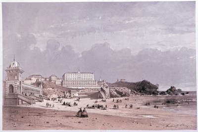 De nye bade i cote des fools og kasinoet i Biarritz, sd. 19. århundrede af Unknown artist