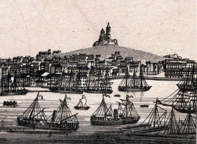 Den gamle havn i Marseille i "Verden illustrerer 168 udsigter"" Udateret (slutningen af det 19. århundrede) af Unknown artist