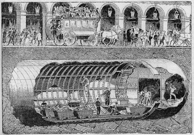 Gennemboring af vejen under Rivolis gade i 1895. af Unknown artist
