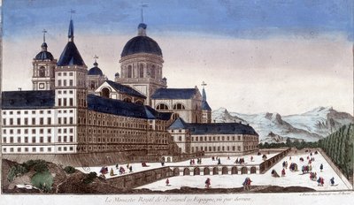 Det kongelige escurialkloster (Escorial) i Spanien, set bagfra. af Unknown artist