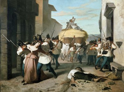 Den fransk-piemontesiske hærs plyndring af Tortona (maleri) af Unknown Artist