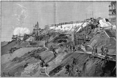 Den sydlige støtte værker af Montmartre i Paris, i 1887. af Unknown artist