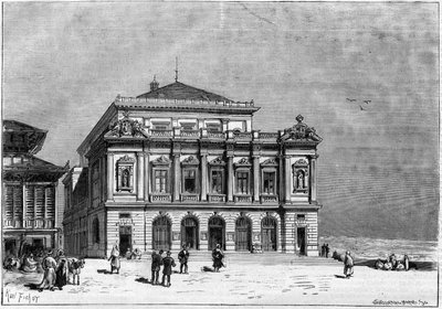 Konstantins teater i Algeriet bygget af arkitekten Paul Jean Gion (1838-1904) mellem 1877 og 1883 - ydersiden af teatret af Unknown artist