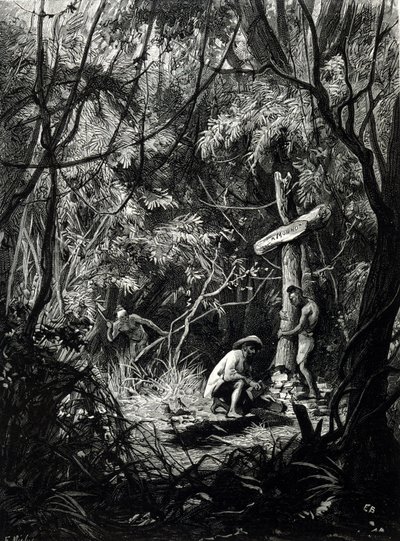 Udforskeren Henri Mouhots grav i Indokina. af Unknown artist