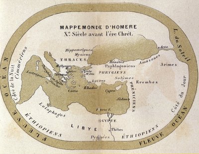 Verdenskortet af Homer. 9. århundrede f.Kr. af Unknown artist