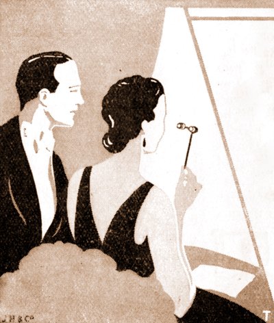 Teaterpublikum - elegant par til en teaterforestilling af Unknown artist