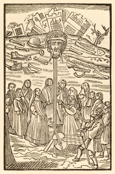 Det tvivlsomme slot bliver revet ned, og den gigantiske fortvivlelse har mistet sit hoved fra Pilgrimmenes fremgang fra denne verden, til det som skal komme af John Bunyan (1628-1688) Christiana og Mercy spiller mu af Unknown