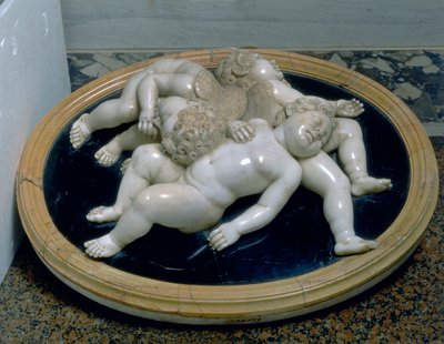 Tre sovende putti af Unknown artist