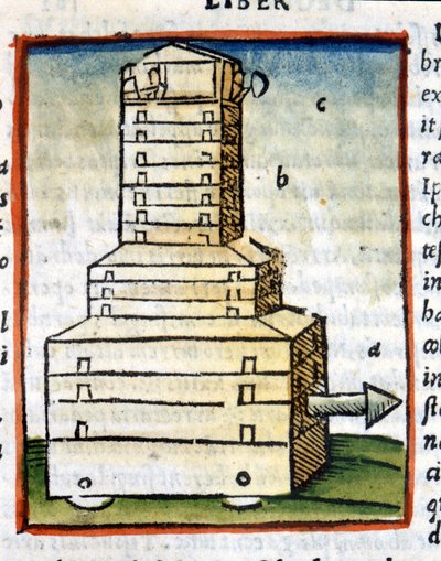 Skildpadde, tank - i "" De architectura"" af Vitruva fra 1630 af Unknown artist